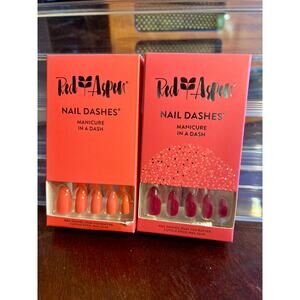 2 sets of Red Aspen Nail Dash: Almond Shape Bright Pink